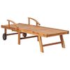 vidaXL Sonnenliegen 2 Stk. mit Tisch und Auflagen Massivholz Teak