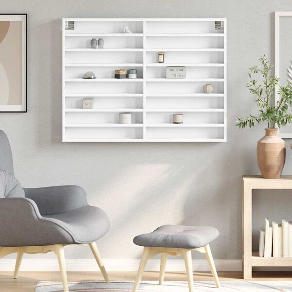 vidaXL Vitrinenschrank Wei&szlig; 100x8,5x75 cm Holzwerkstoff