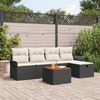 vidaXL Gartensofa-set mit Kissen 6 pcs Schwarz Poly-Rattan