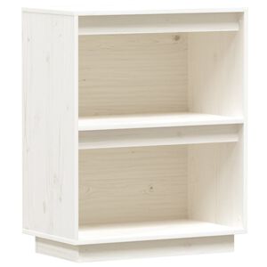 vidaXL Beistellschrank Wei&szlig; 60x34x75 cm Massivholz Kiefer