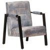 vidaXL Sessel 60x80x87 cm Grau Echtes Ziegenleder