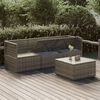 vidaXL 4-tlg. Garten-Lounge-Set mit Kissen Grau Poly Rattan