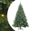 vidaXL K&uuml;nstlicher Weihnachtsbaum mit 300 LEDs Gr&uuml;n 180 cm PE und PVC