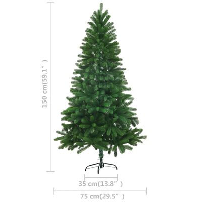 vidaXL Künstlicher Weihnachtsbaum mit Beleuchtung & Kugeln 150 cm Grün