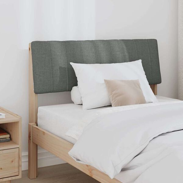 vidaXL Gepolstertes Kopfteil Dunkelgrau 90 cm Massives Kiefernholz