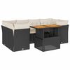 vidaXL 7-tlg. Garten-Sofagarnitur mit Kissen Schwarz Poly Rattan