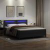 vidaXL Boxspringbett mit Matratze Schwarz 180 x 200 cm Kunstleder