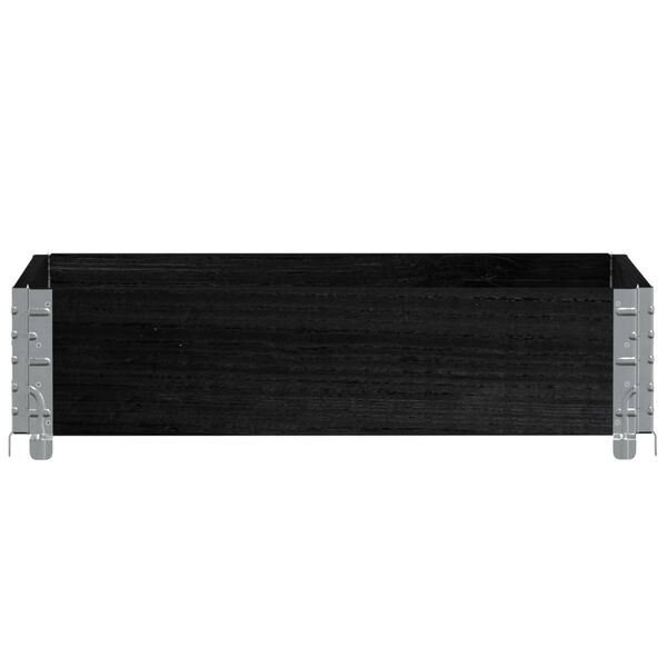 vidaXL Paletten-Aufsatzrahmen Schwarz 80x60 cm Massivholz Kiefer