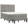 vidaXL Boxspringbett mit Matratze Hellgrau 140x190 cm Samt