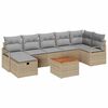 vidaXL Gartensofa-set mit Kissen mit Speicher 8 pcs Beige Poly Rattan