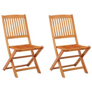 vidaXL Klappbare Gartenst&uuml;hle 2 Stk. Massivholz Eukalyptus