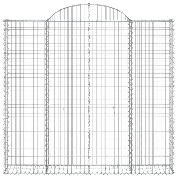 vidaXL Gabionen mit Hochbogen 3 Stk. 200x30x180/200cm Verzinktes Eisen