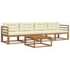 vidaXL Outdoor-Sofagarnitur 5 stk. Natur und Creme
