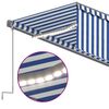 vidaXL Markise Automatisch mit Rollo LED Windsensor 6x3m Blau Wei&szlig;