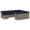 vidaXL 13-teiliges Gartensofa-Set mit Kissen, grau, Polyrattan
