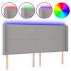 vidaXL LED Kopfteil Hellgrau 203x16x118/128 cm Stoff