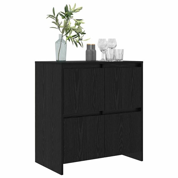 vidaXL Sideboard Schwarz Eichen-Optik 70 x 41 x 75 cm Holzwerkstoff