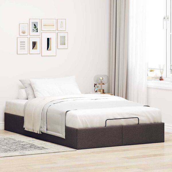 vidaXL Ottoman-Bett ohne Matratze Dunkelbraun 120x200 cm Stoff