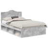 vidaXL Bettrahmen Beton Grau 135 x 190 cm Massives Kiefernholz