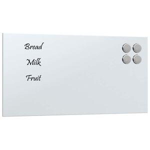 vidaXL Magnettafel Wandmontage Wei&szlig; 40x20 cm Hartglas