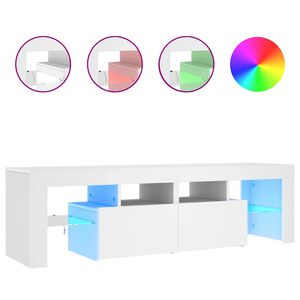 vidaXL TV-Schrank mit LED-Beleuchtung Wei&szlig; 140x36,5x40 cm