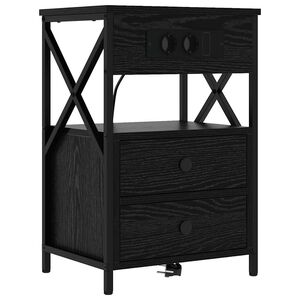 vidaXL Nachttisch Schwarz Eichen-Optik 40 x 31 x 60 cm Holzwerkstoff