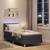 vidaXL LED Boxspringbett mit Matratze Dunkelgrau 80 x 200 cm Stoff