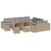 vidaXL Gartensofa-set mit Kissen 14 pcs Beige Poly-Rattan