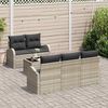 vidaXL Gartensofa-set Hellgrau 55 x 55 x 37 cm Poly-Rattan