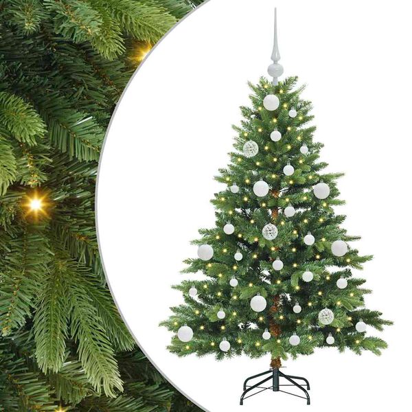 vidaXL K&uuml;nstlicher Weihnachtsbaum mit 150 LEDs Gr&uuml;n 120 cm PE und PVC
