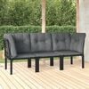 vidaXL 3-tlg. Garten-Lounge-Set Schwarz und Grau Poly Rattan