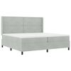 vidaXL Boxspringbett mit Matratze mit LED Hellgrau 200 x 200 cm Samt