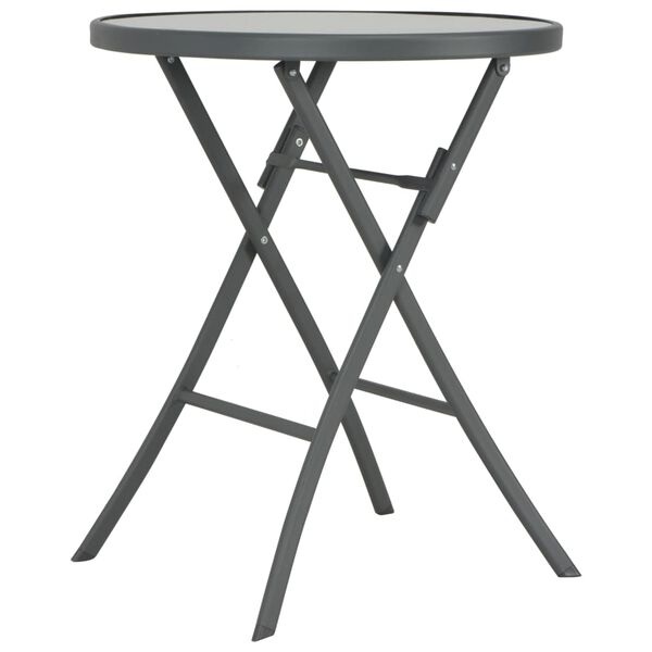 vidaXL 3-tlg. Bistro-Set Klappbar Stahl Grau