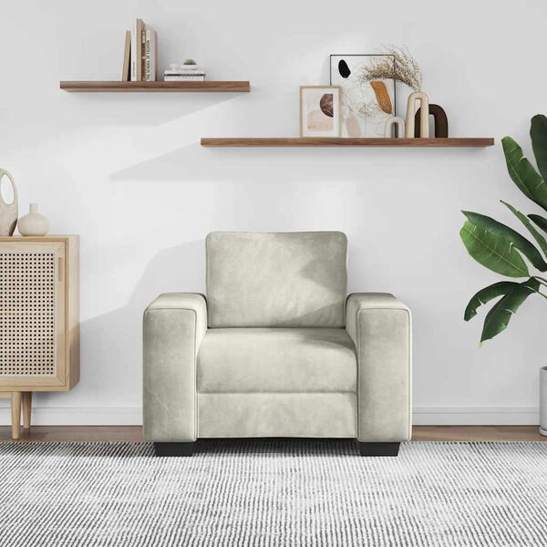 vidaXL Sessel Creme 100x77x82 cm Samt