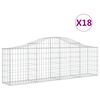vidaXL Gabionen mit Hochbogen 18 Stk. 200x30x60/80 cm Verzinktes Eisen