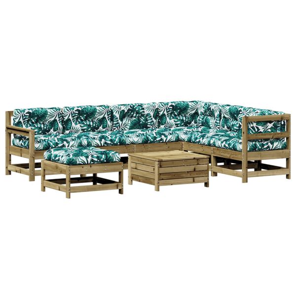 vidaXL 8-tlg. Garten-Lounge-Set mit Kissen Impr&auml;gniertes Kiefernholz