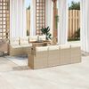vidaXL Garten Essgruppe mit Kissen mit Kissen 9 pcs Beige und Creme