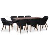 vidaXL 9-tlg. Garten-Essgruppe mit Auflagen Poly Rattan Schwarz