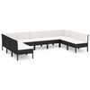vidaXL 9-tlg. Garten-Lounge-Set mit Auflagen Poly Rattan Schwarz