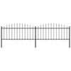 vidaXL Gartenzaun mit Speerspitze Stahl 337 x 75 cm Schwarz