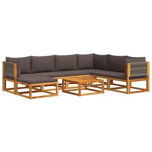 vidaXL 8-tlg. Gartensofa-Set mit Kissen Holz Akazie & Seil