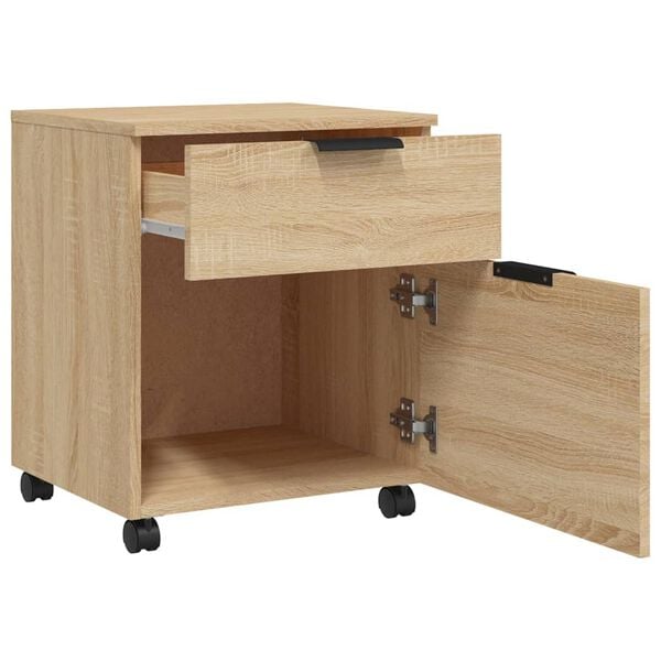 vidaXL Mobiler Aktenschrank mit Rollen Sonoma-Eiche 45x38x54 cm