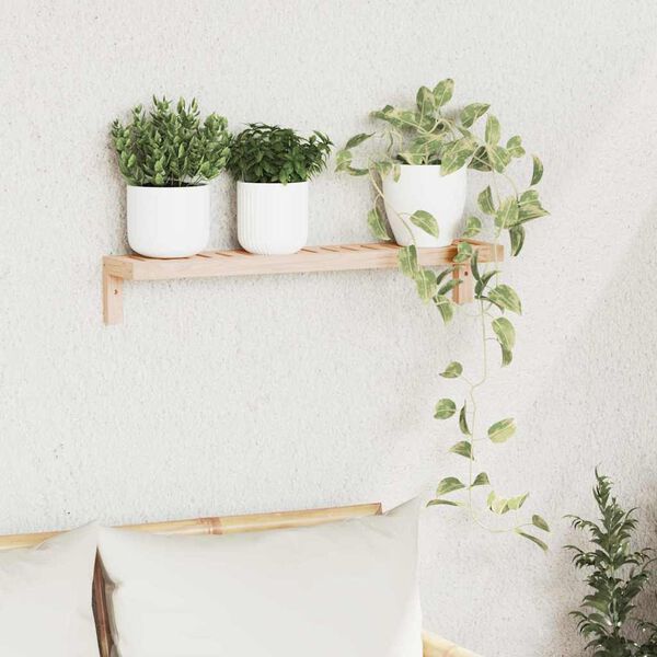 vidaXL Wandh&auml;ngeregal Natur 62 x 10 x 12,5 cm Massivholz aus Walnuss
