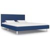 vidaXL Bettgestell Blau Stoff 160 x 200 cm