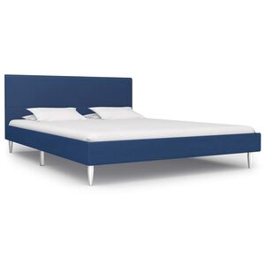 vidaXL Bettgestell Blau Stoff 160 x 200 cm
