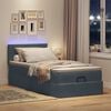 vidaXL Ottoman-Bett mit Matratze & LEDs Dunkelgrau 80x200 cm Samt