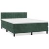 vidaXL Boxspringbett mit Matratze Dunkelgr&uuml;n 140x190 cm Samt