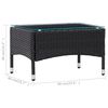 vidaXL Couchtisch Schwarz 60x40x36 cm Poly Rattan