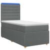 vidaXL LED Boxspringbett mit Matratze Dunkelgrau 100 x 200 cm Stoff