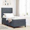 vidaXL Boxspringbett mit Matratze mit LED Dunkelgrau 90 x 190 cm Samt